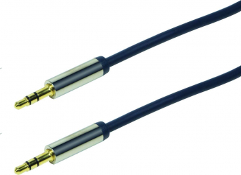 Cablu audio unghiular la 90° LogiLink 3.5 tata/tata 0.5 m albastru