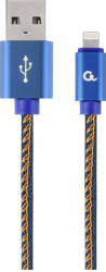 GEMBIRD CC-USB2J-AMLM-2M-BL Gembird Premium jeans (denim) 8-pin cable with metal connectors 2m blue 