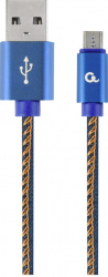 GEMBIRD CC-USB2J-AMmBM-2M-BL Gembird Premium jeans (denim) Micro-USB cable with metal connectors 2m blue 