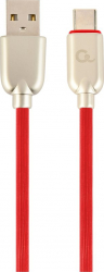 GEMBIRD CC-USB2R-AMCM-2M-R Gembird Premium rubber Type-C USB charging and data cable 2m red 
