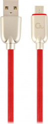 GEMBIRD CC-USB2R-AMmBM-1M-R Gembird Premium rubber Micro-USB charging and data cable 1m red 