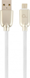 GEMBIRD CC-USB2R-AMmBM-2M-W Gembird Premium rubber Micro-USB charging and data cable 2m white 