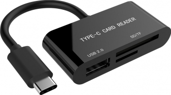 GEMBIRD UHB-CR3-02 Gembird compact USB Type-C SDXC combo card reader OTG black 