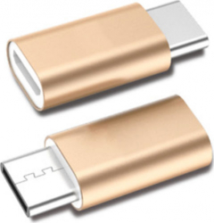 Adaptor Aluminium Micro-USB to Type-C MTP Premium Gold 