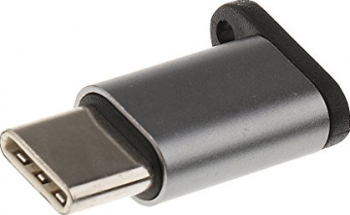 Adaptor Aluminium Micro-USB to Type-C MTP Silver + suport metalic 