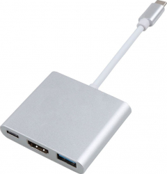 Adaptor MTP Thunderbolt 3 Convertor USB 3.1 Type C la HDMI 4K USB 3.0 si USB Type C 