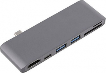 Adaptor MTP Premium Aluminium Thunderbolt 3 Convertor USB 3.1 Type C la HDMI 4K USB 3.0 si USB Type C 