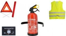 Kit siguranta auto - - trusa medicala triunghi omologat E4 stingator vesta 