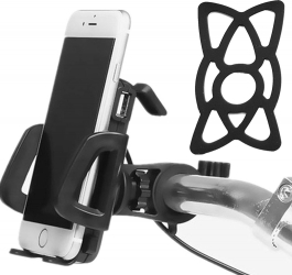 Suport telefon Auto Road ARK-ZC-01N cu priza USB de 2.4 A include 2 tipuri de prindere 