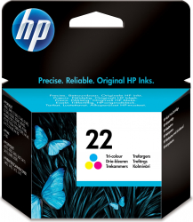 HP 22 Original Cyan Magenta Galben 1 buc. 