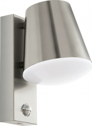 Aplica exterior cu senzor de miscare EGLO CALDIERO 97453 E27 1X10W IP44 Inox alb 