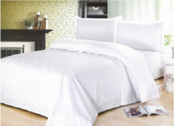 Lenjerie de pat matrimonial cu husa de perna patrata Clean bumbac satinat gramaj tesatura 120 g/mp Alb 