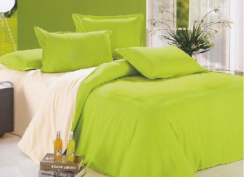 Lenjerie de pat pentru o persoana cu husa de perna dreptunghiulara Sicilia bumbac satinat gramaj tesatura 120 g/mp Verde 