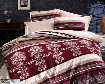 Lenjerie de pat matrimonial cu husa de perna patrata Sinatra bumbac satinat gramaj tesatura 120 g/mp multicolor 