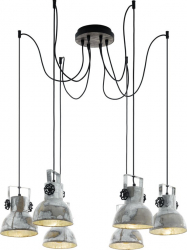 Lustra EGLO BARNSTAPLE 49732 E27 6X40W Negru zinc uzat patina maro 
