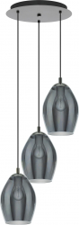 Lustra EGLO ESTANYS 39565 E27 3X60W and Ø 450mm Nichel nero negru transparent 