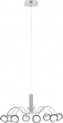 Lustra EGLO MALAGON 39149 LED 8X3.3W 2720lm 3000K and Ø 800mm Crom alb negru transparent