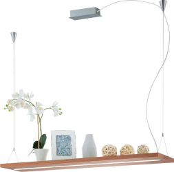 Lustra lemn dimmabila EGLO MONROY 39328 LED 28W 3300lm 3000K Maro nichel mat argintiu 