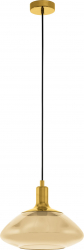 Pendul EGLO TORRONTES 98619 E27 1X60W and Ø 345mm Alama matisata sticla fumurie negru transparent 