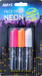 Face Deco AMOS Neon set de 3 culori roz portocaliu alb
