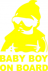 Sticker auto Baby Boy On Board culoare galben 
