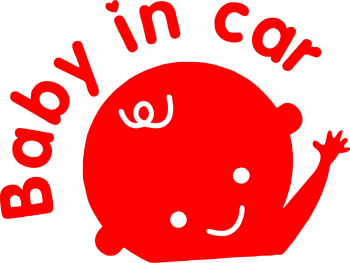 Sticker auto Baby in car culoare rosie 