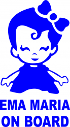Sticker auto Ema Maria on Board culoare bleu 