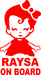 Sticker auto Raysa on Board culoare rosie 