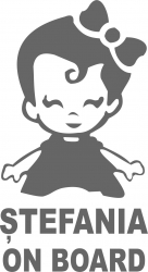 Sticker auto Stefania on Board culoare argintie 