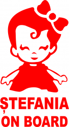 Sticker auto Stefania on Board culoare rosie 