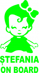 Sticker auto Stefania on Board culoare verde 