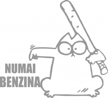 Sticker clapeta rezervor auto culoare argintie Numai Benzina 