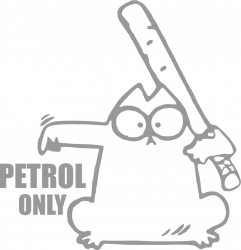 Sticker clapeta rezervor auto culoare argintie Petrol Only 