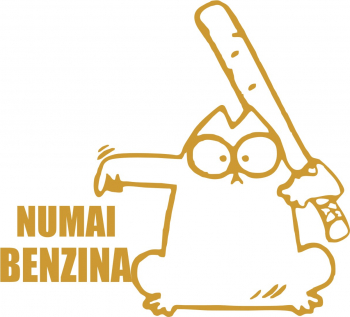 Sticker clapeta rezervor auto culoare aurie Numai Benzina 