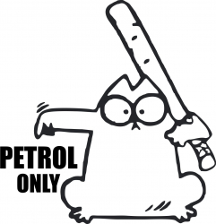 Sticker clapeta rezervor auto culoare neagra Petrol Only