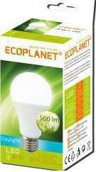 Bec LED Ecoplanet E27 7W 60W 560 LM A+ lumina calda 3000K Mat 