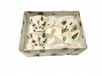 Set 2 cesti cu farfurii realizate din ceramica and ndash Design Cactus