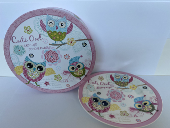 Set 6 farfurii realizate din ceramica and ndash Design cu bufnite