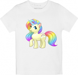 Tricou copii personalizat rainbow unicorn alb marime 9-10 ani 