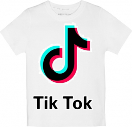 Tricou copii personalizat Tik Tok alb marime 7-8 ani 