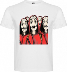 Tricou dama personalizat Casa de Papel alb marime M 