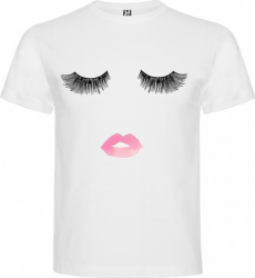Tricou dama personalizat eyelashes alb marime XXL 