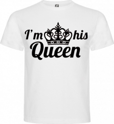 Tricou dama personalizat his queen alb marime M 