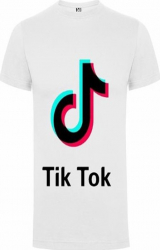 Tricou dama personalizat Tik Tok alb marime L 