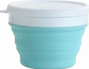 Bol Pliabil 550 ml Silicon Blue cu Capac