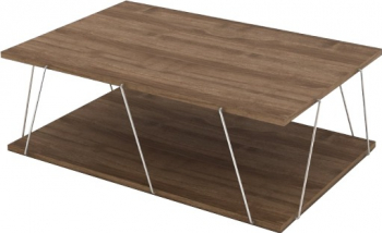 Masuta pentru cafea Rafevi Tars nuc/Crom design modern 31 x 60 x 90 cm