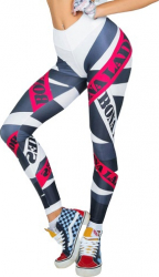 Colanti Fitness Yoga Aerobic Jogging Multicolor White Ladies L size Talie inalta 