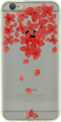 Husa de protectie pentru iPhone 6 / 6S protectie spate capac de protectie bumper model floral rosu Transparent SHO267 