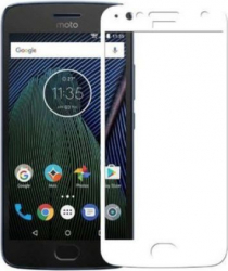 Folie protectie Moto G5S Plus fullscreen rezistenta 9H sticla securizata Alb SHO322 