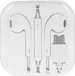 Casti Bass Booster mufa type-C -USB C cu microfon si control volum alb cutie depozitare SHO493 